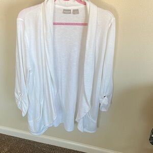 Chico's White Open-Front Cardigan